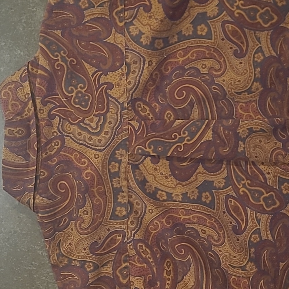 VINTAGE RALPH LAUREN CHAPS PAISLEY OXFORD BUTTON DOWN SHIRT - Picture 8 of 8